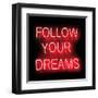 Neon Follow Your Dreams RB-Hailey Carr-Framed Art Print