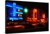 Neon Glow, Ocean Boulevard , Miami Beach-George Oze-Stretched Canvas