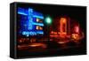 Neon Glow, Ocean Boulevard , Miami Beach-George Oze-Framed Stretched Canvas