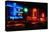 Neon Glow, Ocean Boulevard , Miami Beach-George Oze-Stretched Canvas