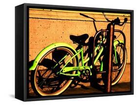 Neon Green Bike-Jody Miller-Framed Stretched Canvas