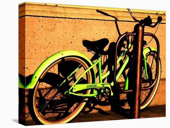 Neon Green Bike-Jody Miller-Stretched Canvas