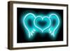 Neon Heart Wings AB-Hailey Carr-Framed Art Print