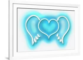 Neon Heart Wings AW-Hailey Carr-Framed Art Print