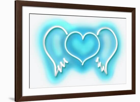 Neon Heart Wings AW-Hailey Carr-Framed Art Print