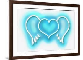 Neon Heart Wings AW-Hailey Carr-Framed Art Print