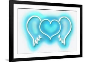 Neon Heart Wings AW-Hailey Carr-Framed Art Print