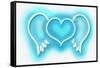 Neon Heart Wings AW-Hailey Carr-Framed Stretched Canvas