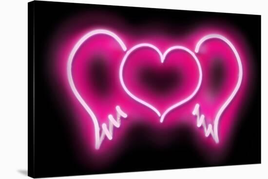 Neon Heart Wings PB-Hailey Carr-Stretched Canvas