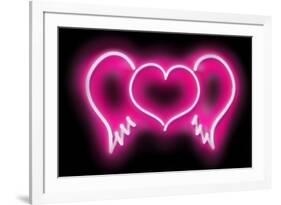 Neon Heart Wings PB-Hailey Carr-Framed Art Print