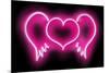 Neon Heart Wings PB-Hailey Carr-Mounted Art Print