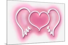 Neon Heart Wings PW-Hailey Carr-Mounted Art Print