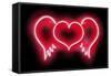 Neon Heart Wings RB-Hailey Carr-Framed Stretched Canvas