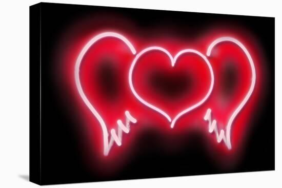 Neon Heart Wings RB-Hailey Carr-Stretched Canvas