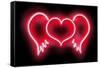Neon Heart Wings RB-Hailey Carr-Framed Stretched Canvas