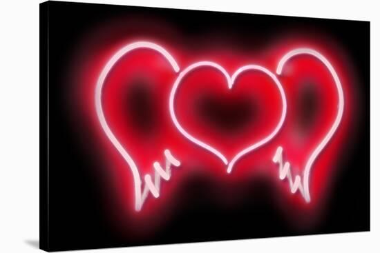 Neon Heart Wings RB-Hailey Carr-Stretched Canvas