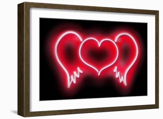 Neon Heart Wings RB-Hailey Carr-Framed Art Print