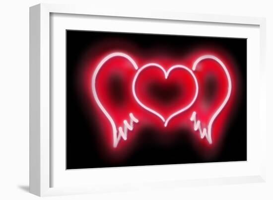 Neon Heart Wings RB-Hailey Carr-Framed Art Print
