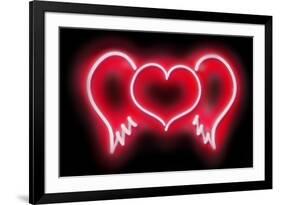 Neon Heart Wings RB-Hailey Carr-Framed Art Print