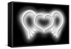 Neon Heart Wings WB-Hailey Carr-Framed Stretched Canvas