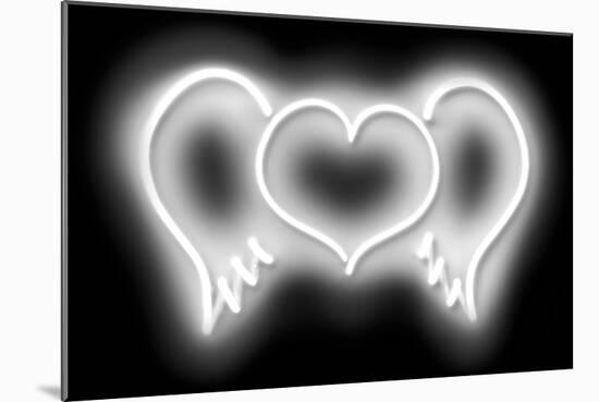 Neon Heart Wings WB-Hailey Carr-Mounted Art Print