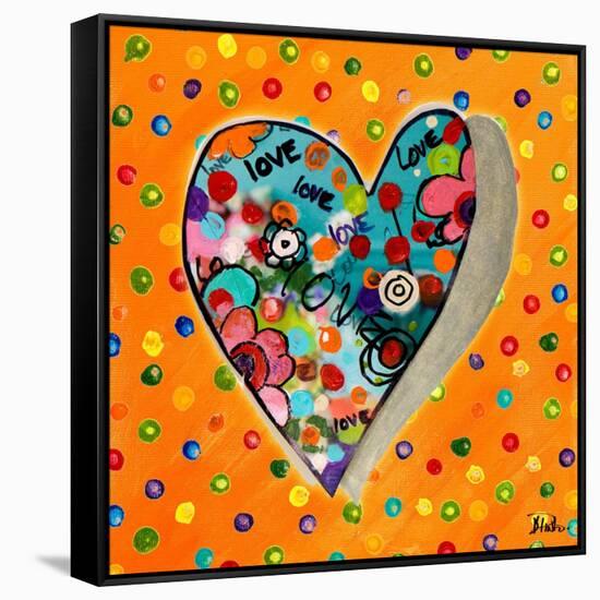 Neon Hearts of Love IV-Patricia Pinto-Framed Stretched Canvas