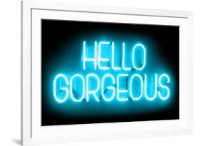 Neon Hello Gorgeous AB-Hailey Carr-Framed Art Print