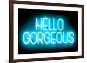 Neon Hello Gorgeous AB-Hailey Carr-Framed Art Print