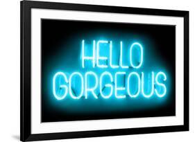 Neon Hello Gorgeous AB-Hailey Carr-Framed Art Print