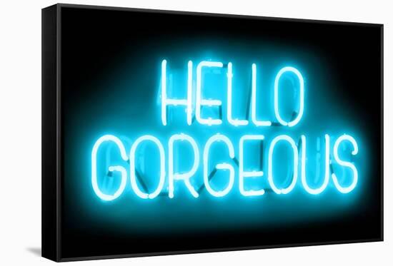 Neon Hello Gorgeous AB-Hailey Carr-Framed Stretched Canvas