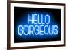 Neon Hello Gorgeous BB-Hailey Carr-Framed Art Print