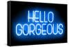 Neon Hello Gorgeous BB-Hailey Carr-Framed Stretched Canvas