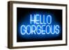 Neon Hello Gorgeous BB-Hailey Carr-Framed Art Print