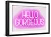 Neon Hello Gorgeous PW-Hailey Carr-Framed Art Print