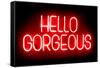 Neon Hello Gorgeous RB-Hailey Carr-Framed Stretched Canvas