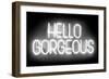 Neon Hello Gorgeous WB-Hailey Carr-Framed Art Print