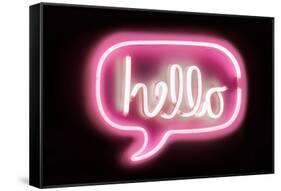 Neon Hello PB-Hailey Carr-Framed Stretched Canvas