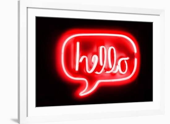 Neon Hello RB-Hailey Carr-Framed Art Print