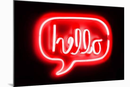 Neon Hello RB-Hailey Carr-Mounted Art Print