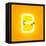 Neon Light Alphabet Character B Font. Neon Tube Letters Glow Effect on Orange Background. 3D Render-dencg-Framed Stretched Canvas