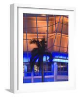 Neon Light and Palm, South Beach, Miami, Florida-Walter Bibikow-Framed Photographic Print