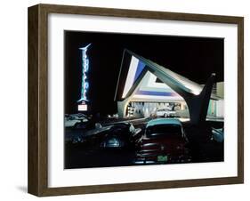 Neon Lights Glowing Outside Bowlero Lanes Bowling Alley, San Diego, California, 1958-Ralph Crane-Framed Photographic Print