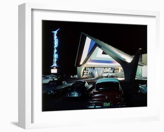 Neon Lights Glowing Outside Bowlero Lanes Bowling Alley, San Diego, California, 1958-Ralph Crane-Framed Photographic Print