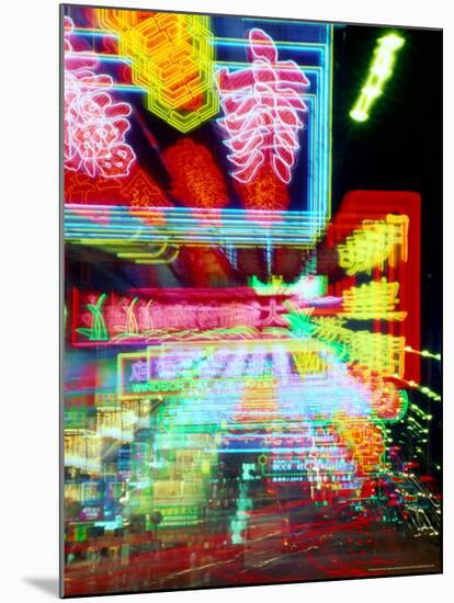 Neon Lights in Jordan and Mong Kok District, Hong Kong, China-Russell Gordon-Mounted Photographic Print