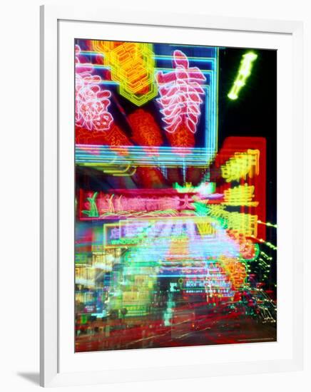 Neon Lights in Jordan and Mong Kok District, Hong Kong, China-Russell Gordon-Framed Photographic Print