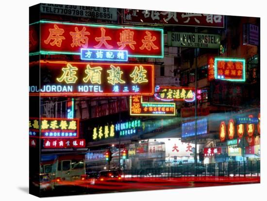 Neon Lights in Jordan and Mong Kok District, Hong Kong, China-Russell Gordon-Stretched Canvas