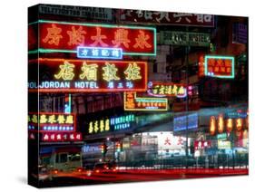 Neon Lights in Jordan and Mong Kok District, Hong Kong, China-Russell Gordon-Stretched Canvas