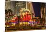 Neon Lights, Las Vegas Strip at Dusk with Flamingo Facade and Palm Trees, Las Vegas, Nevada, Usa-Eleanor Scriven-Mounted Premium Photographic Print