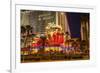 Neon Lights, Las Vegas Strip at Dusk with Flamingo Facade and Palm Trees, Las Vegas, Nevada, Usa-Eleanor Scriven-Framed Photographic Print