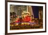 Neon Lights, Las Vegas Strip at Dusk with Flamingo Facade and Palm Trees, Las Vegas, Nevada, Usa-Eleanor Scriven-Framed Photographic Print